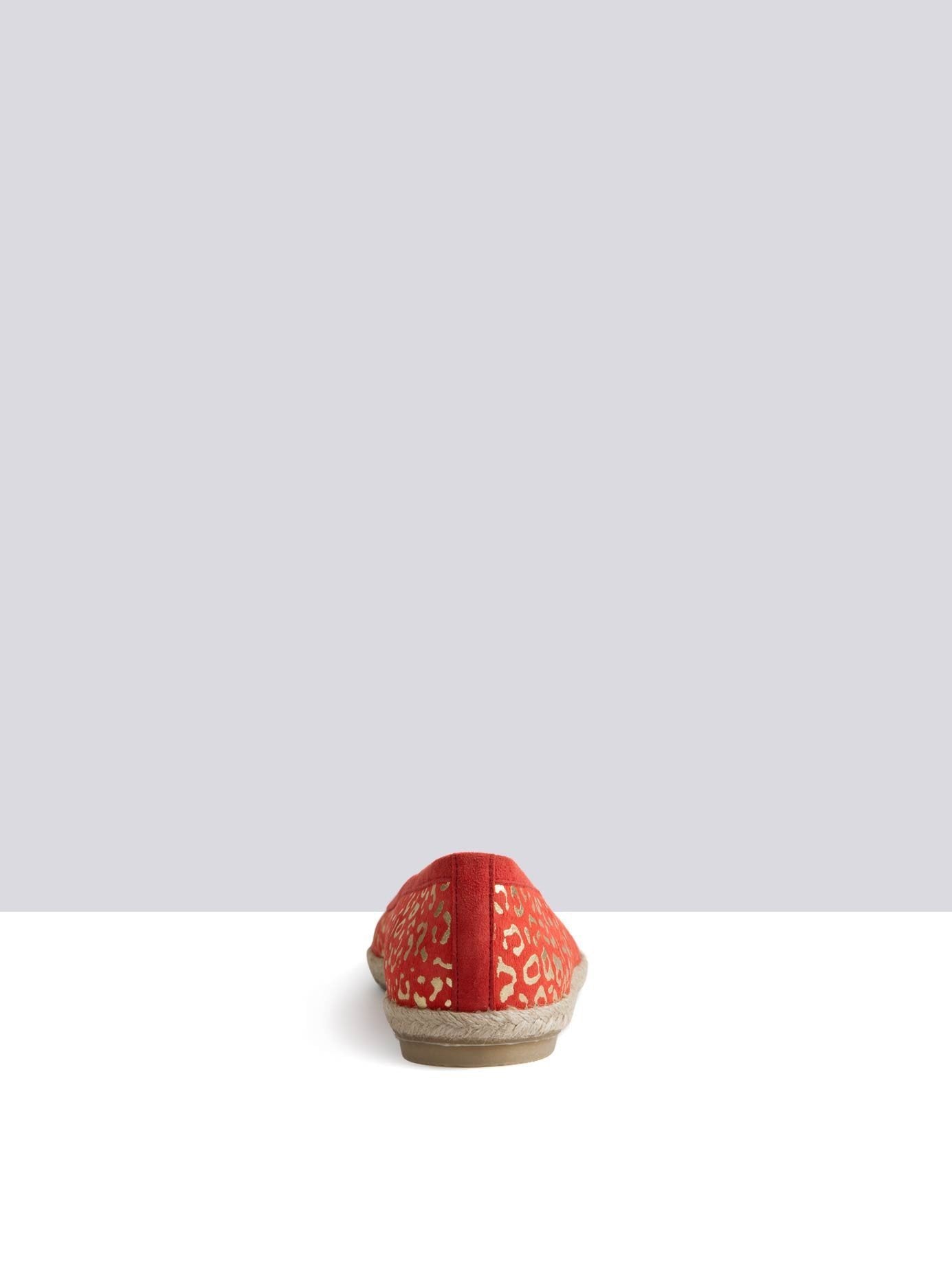 Petunia - Coral Red Leopard Suede
