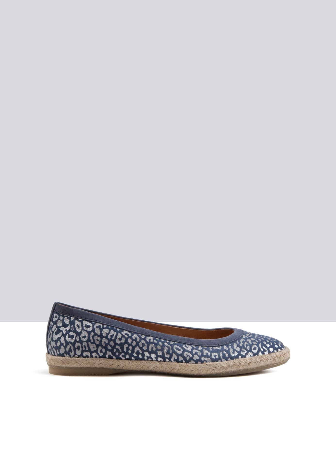 Petunia - Jeans Blue Leopard Suede
